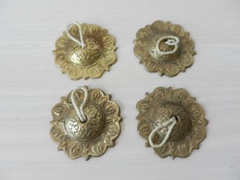 Vintage 2 Pairs Indian Brass Finger Cymbals   (DE8)