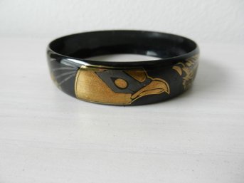 Vintage Laurana Italy Enamel Bangle Peacock Design   (DE14)