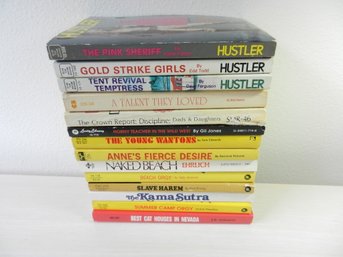 Vintage 14 Adult Content Paperbacks  Inc Hustler  1st Eds   (DE22)