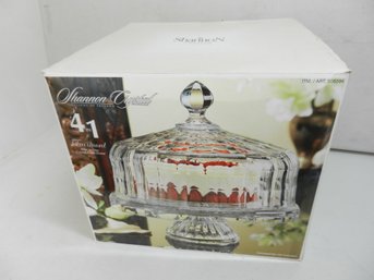 Shannon Crystal By Godinger Dome And Plate Open Box   (D14)