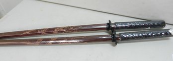 2 Dark Red Wooden Bokken Martial Arts Training Swords  Sealed In Plastic  BN (D18)