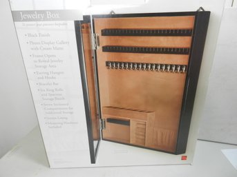 J C Penney Black Finish Wall Mount Jewelry Box In Open Box     (B3)