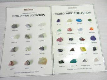 Vintage 2 Mostly Rocks Specimen Card Of Stones And Gems  BN Sealed  (DE68)