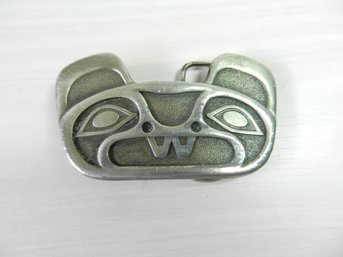 Vintage 1980 Siskiyu Beaver Silver Tone Metal Belt Buckle    (DE71)