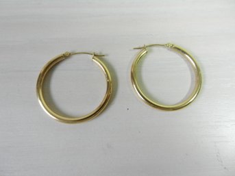 Vintage 10k Gold Hoop Earrings SLC   (DE74)