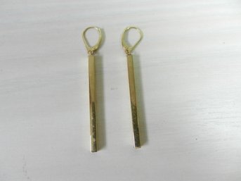 Vintage 14k Milros Italy Gold Dangle Rod Earrings   (DE76)