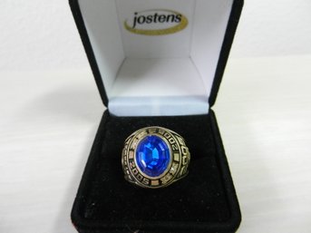 Vintage 10k Gold JOSTENS Blue Stone Class Ring Terence 2005   (DE77)