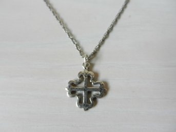 Vintage James Avery Sterling Cross On James Avery Sterling Chain   (D60)