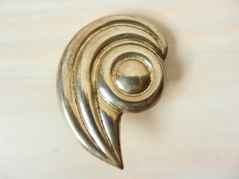 Vintage Mexico T4-75 Sterling Silver 925 Modernist Swirl Brooch  (DT46)