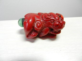 Vintage Red Dragon Snuff Bottle (DP34)