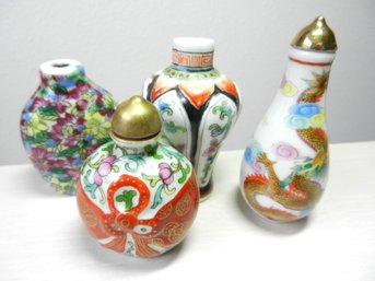 Vintage 4 Porcelain Snuff Bottles   (DP50)