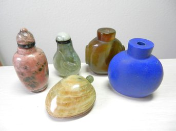 Vintage 5 Stone Snuff Bottles   (DP54)