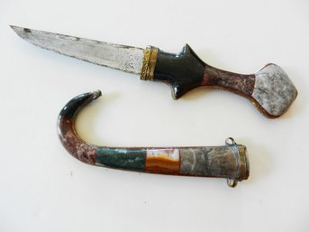 Vintage Islamic Moroccan Dagger With Colored Stone Decor   (DP96)
