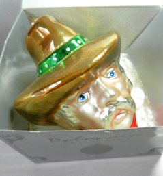 Vintage Blown Glass Kurt Adler Polonaise Cowboy Tree Ornament In Box 6  (DP103)