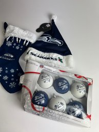 WB 16-19 Seahawks Christmas Lot Light Up Hat Stocking Ornaments