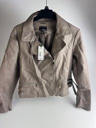 WB 3-2 Vintage ANA Crop Waist Leather Jacket Size Petite Xl New With Tags