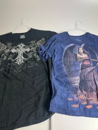 WB 3-7 Pair Of Vintage Tshirts Avirex XL And The Mountain M