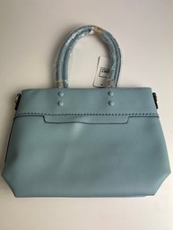 WB 4-5 Mia K Collection Purse Handbag Brand New Sky Blue Leather Tote