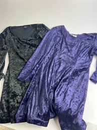 WB 5-6 Pair Of Vintage Crushed Velvet Dresses Size L Morbid Threads Chorus Line