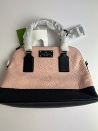 WB 5-14 Brand New Kate Spade Hand Bag Purse Small Rachelle Pink Black Leather