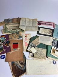 WB 15-17 Paper Ephemera Lot Early 1900s-1950s Eagles Journal Correspondence Pictures