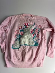 WB 16-18 Vintage Kittens Fuzzy Bunny Sweatshirt Size S