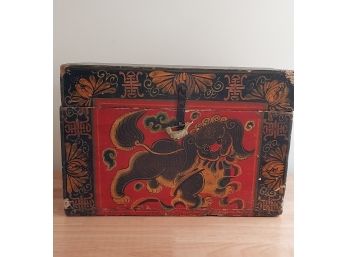 19th - 20th Century Tibetan Painted Trunk (P-201)
