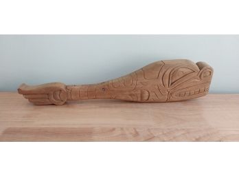 Hand Carved Cedar Fish Club (P-187)