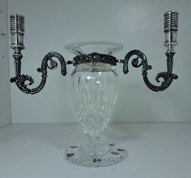 Vintage Vase With Metal Candle Holders