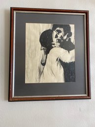 Ink Sketch Of Man Embracing Woman