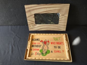 Vintage Wood Camel Bar Tray