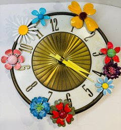 Enamel Flower Wall Clock