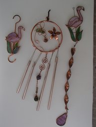 Lead Glass Dream Catcher And Flamingos