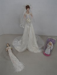 Porcelain Tassel Wedding Doll, Porcelain Tassel Doll And Barbie Self Ink Stamper