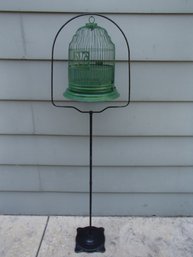 Vintage Bird Cage And Stand