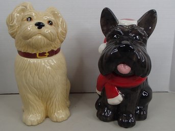 Metlox Dog Cookie Jar And A Scottie Cookie Jar