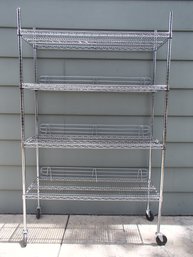 Ultra Durable Chrome Wire Rolling Shelf Unit