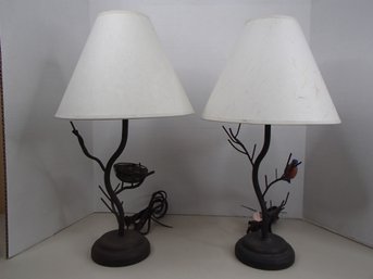 Cute Meat Bird And Nest On A Branch Lamps