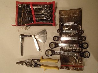 Craftsman Ratchet Wrenches, Feeler Gauges, Tin Snips, Box End Wrenches, 1/4' Craftsman Ratchet