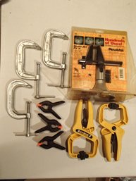 Lot Of Clamps And Small Vise