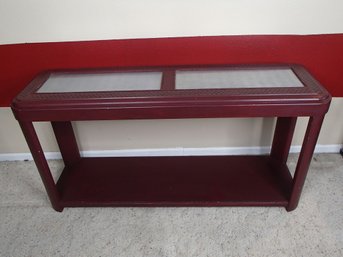 Sturdy Wood Sofa Table With Galvanized Inserts