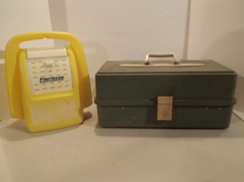 Vintage Plano Tackle Box And Plastic Minnow Bucket