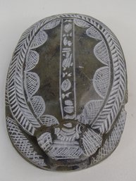 Hand Decorated Stone Scarab