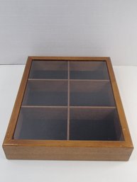Small Vintage Velvet Backed Display Cabinet