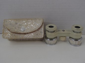 Vintage Elkow Opera Glasses With Case Made In Japan