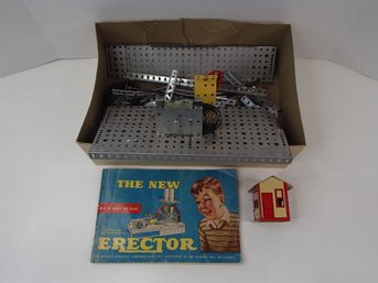 The New Erector Book And Working Wind Up Spring Motor