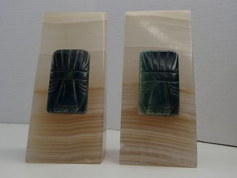 Hand Carved Stone Bookends