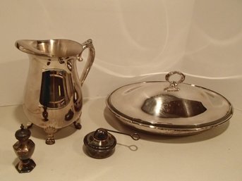 Silverplate Covered Serving Dish / Leonard Pitcher / S & P   Warmer