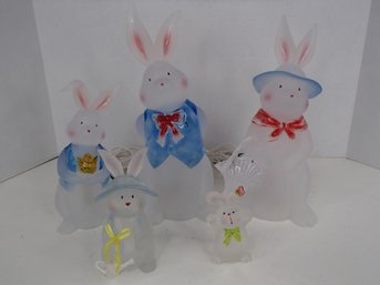 Frosted Plastic Nightlight Bunny Family