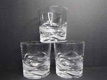 Nice Heavy Etched Crystal Drink Glasses